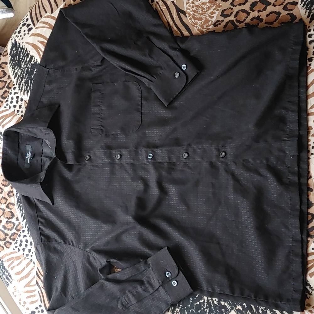 Adam & Eve Black Dress Shirt Sz L